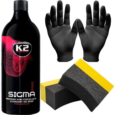 El acondicionador K2 sigma PRO 1L pule y cuida los neumáticos y plásticos que se han ennegrecido. (1/5)