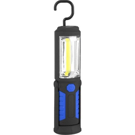 Lampe de Travail LED Rechargeable avec Magnétique Lampe de Torches 2200mAh COB Lampe d'inspection de LED 650Lm 3W pour Auto Garage Atelier Camping Bricolage (Bleu) (1/5)