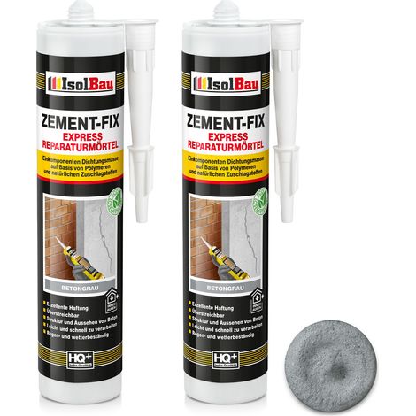 IsolBau Zement-Fix Malta grigia per riparazione e sigillatura del calcestruzzo 2 x 300 ml (1/5)