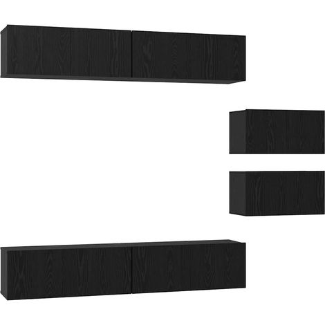 Maison Exclusive - Ensemble meuble TV 6 pcs Chêne noir Bois d'ingénierie