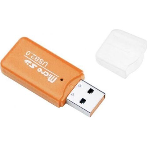 Lecteur De Carte TF - Adaptateur USB 2.0 Portable En Plastique Pour PC Et Ordinateur Portable - Orange - 1 Pièce