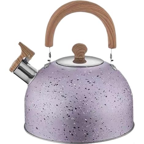 1 Bouilloire sifflante,acier inoxydable 201,fond plat,poignée en bois,2L 3L 4L,cuisine gaz induction