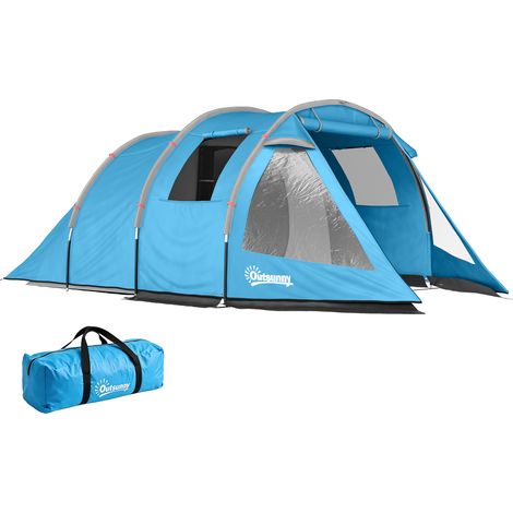 Campingzelt Trekkingzelt Zelt, wetterbeständig, 2 Räume, 475 x 264 cm Breite x 172, Blau (1/5)