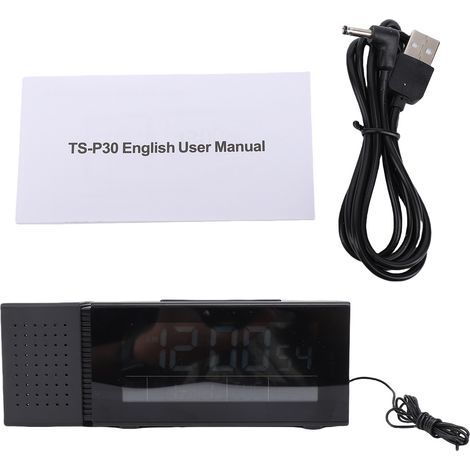 Réveil Digital FM Radio Lumière Nocturne RGB Capteur IR 6 Alarmes Affichage Température Humidité Chargeur USB Noir (1/5)