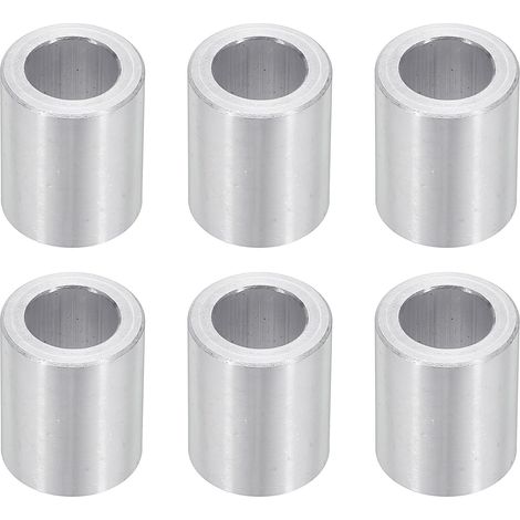 Rondelles en Aluminium M10, 6pcs Entretoise Métallique à Vis Ronde, Rondelle Plate pour Vis Tige Écrous Boulons, Bague d'Écartement en Métal 10.2mm ID x 16mm OD x 20mm Hauteur (1/5)