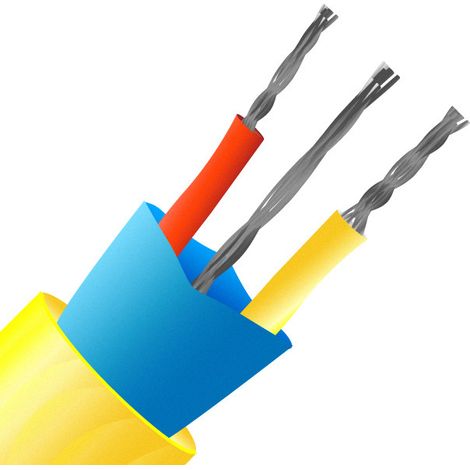 Câble pour thermocouple type K RS PRO, 10m, Blindé, temp. max. +105°C, gaine PVC ( Prix pour 1 )