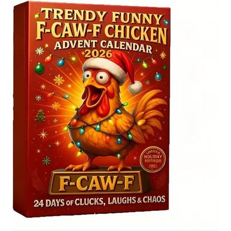 Trendy Funny F-Caw-F Chicken Advent Calendar 2026 Chicken Christmas Blind Box - Style A - Flat