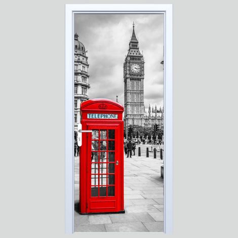 Türsticker „Big Ben und Red Booth“ aus Stoff 028PD