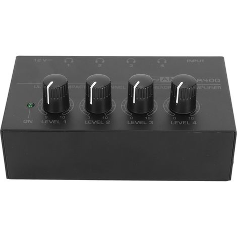 Amplificateur de casque stéréo 4 canaux, ultra-silencieux, contrôle de volume indépendant, compact, prise UE 100-240 V (1/5)