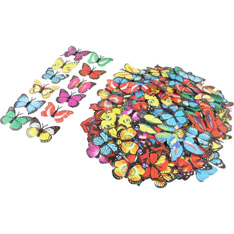 200 autocollants muraux papillons 3D en PVC de 7 cm, amovibles, pour la décoration de la maison, de la chambre ou d'une fête. (1/5)