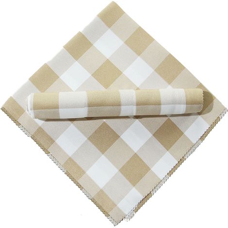 12 serviettes de table en tissu, 48 x 48 cm, carreaux, lavables, réutilisables (1/5)