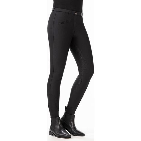 6/7 anni, nero 9100: Mädchen Fleece gefütterte Winterreithose mit Total Grip Modell Winner (1/5)