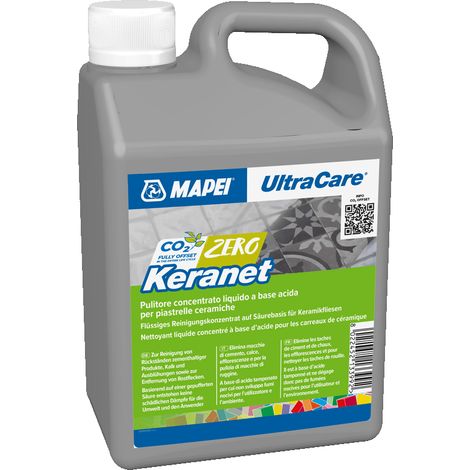 Mapei – Nettoyant acide concentré pour résidus de ciment – Compatible surfaces résistantes aux acides – Nettoyage en profondeur – 1L