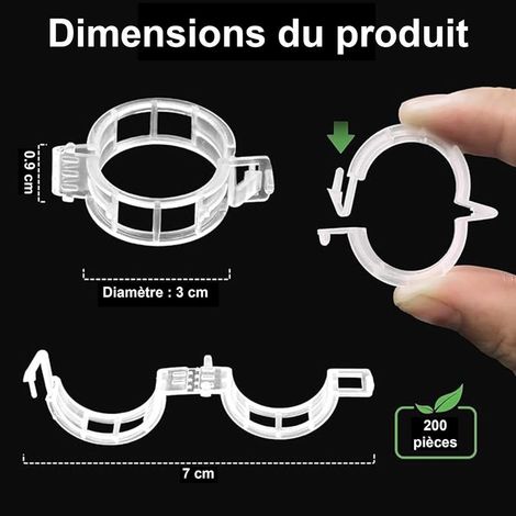 Clips tomates réutilisables, Accroche Tomate & Attache Tomate Durable,Clips pour Plantes, Lot de 200 Clips Larges résistants aux intempéries (1/4)