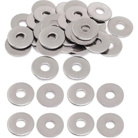 50 Pièces Rondelle InoxM6121.2, Rondelles Metal M6, Rondelle en 304 Acier Inoxydable DIN125, pour L'étanchéité des Vis, Bagues (1/5)
