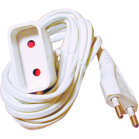 TEC HIT 6102 - Cordon Prolongateur - 6 Ampèress/230 Volts - 2300 Watts - Avec Sécurité Enfant - 2 mètres - Blanc