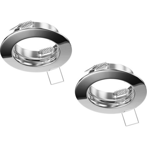 Einbau-Deckenleuchtenrahmen – 2er-Set – Verchromter Stahl – Kompatibel mit GU10- und GU5.3-Leuchtmitteln – Wohnzimmer, Küche, Badezimmer – 81 mm Durchmesser (1/4)