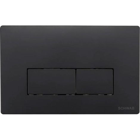 Plaque de déclenchement double SCHWAB PLUTO, 247x160 mm, Noir mat