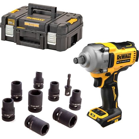 Dewalt 18v XR DCF891N Brushless 1/2 Torque Wrench + Tstak Case + 9PC Socket Set (1/5)