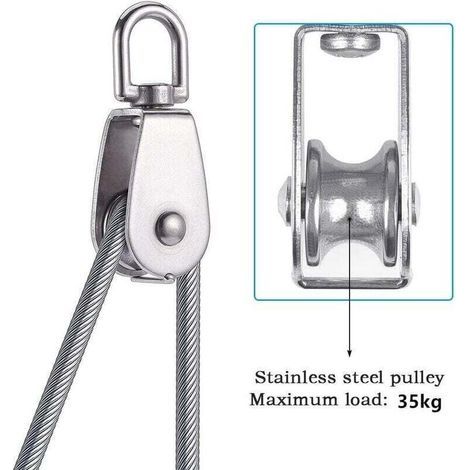 Poulie simple en acier inoxydable 304 – Lot de 4 poulies de levage avec filetage M15, résistantes et silencieuses (1/3)