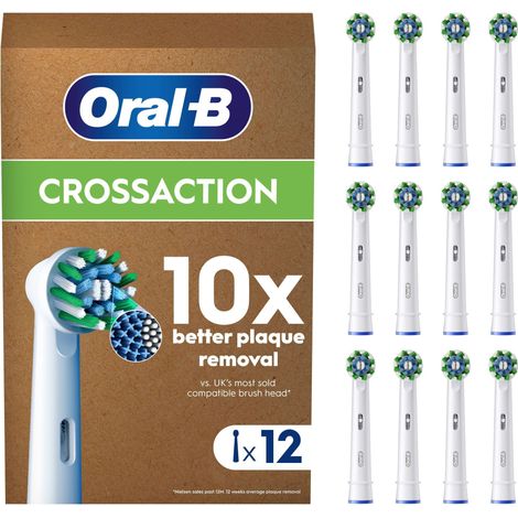 Oral-B ZahnbÃ¼rstenkopf CrossAction 12 Stueck Weiss