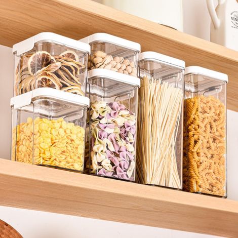 Boîte De Rangement - Contenant Étanche Pour Céréales Et Grains - Plastique Alimentaire Transparent - Usage Cuisine Et Cellier - Lot De 1 (1/5)