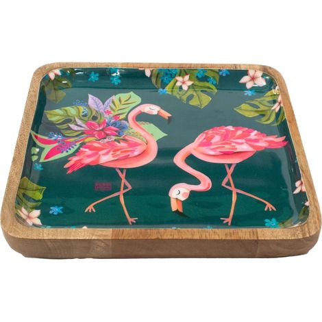 Coupelle en bois carré Flamant Rose - Allen Designs (1/4)