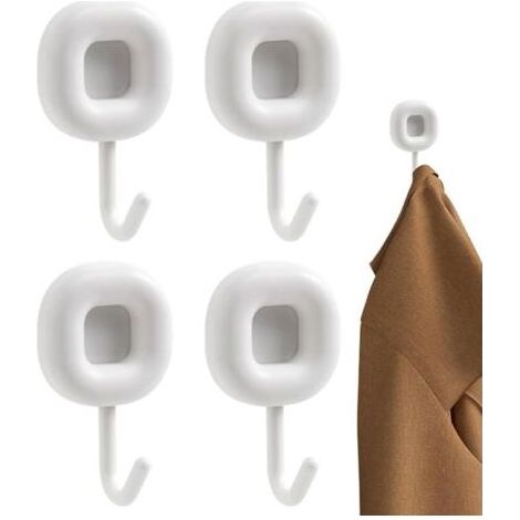 Set mit 4 selbstklebenden Haken, Wandhaken fürs Schlafzimmer - selbstklebende Handtuchhaken - robuste Kleiderhaken - selbstklebende Wandhaken für Küche und Wohnzimmer (1/5)