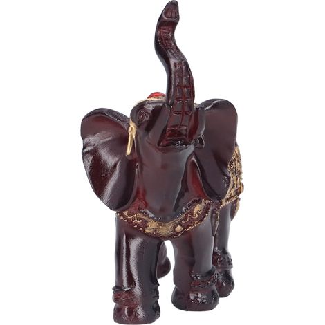 Élégant éléphant doré en résine, porte-bonheur Feng Shui, décoration de mariage, protection de la maison, style européen, décoration intérieure (grand modèle 10x10x5 cm) (1/5)