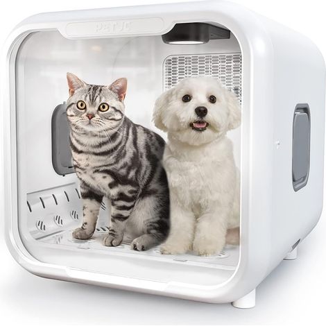 Sèche-Cheveux Automatique pour Chat et Petits Chiens, 71L Grande Capacité, Contrôle Intelligent de la Température,boîte de séchage de cheveux d'animaux de compagnie ultra silencieux 360 séchage (1/5)