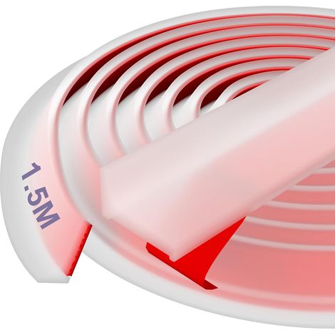 Seuil de Douche Barrage d'eau Silicone - Prime, Facile à Installer, Bloc d'eau de 12 MM, Idéal pour Les Salles de Bains, Les Douches et Les Cuisines, Transparent, 1,5 M (1/5)