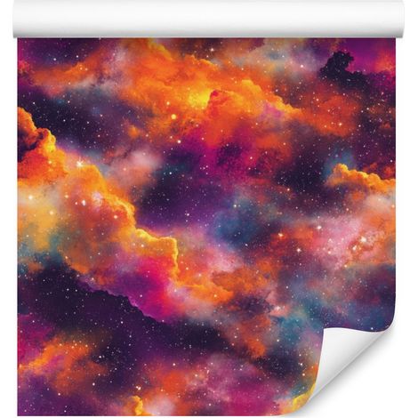 Aquarell-Galaxy-Tapete, Rot und Pflaume, 50 x 1000 cm (1/5)