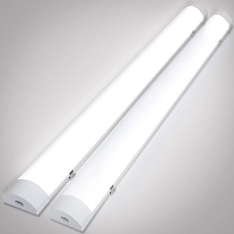 Set mit 2 wasserdichten LED-Streifen (36 W), 120 cm, IP65, neutralweiß (4000 K), LED-Beleuchtung für Garage, Keller, Werkstatt, Badezimmer, Lagerhalle (1/5)