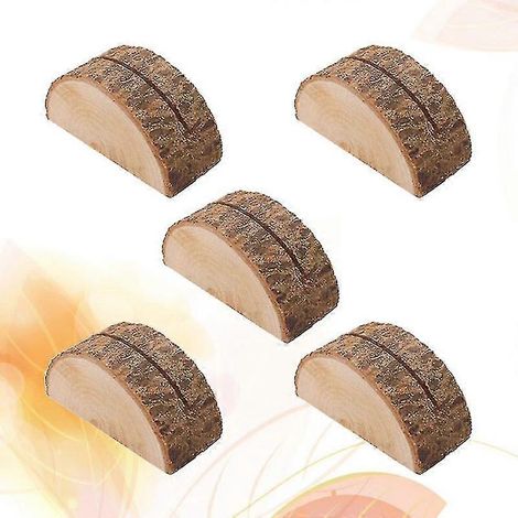 Lot de 5 supports photo en bois, style souche, artisanat rétro et créatif pour la décoration de table de mariage ou d'hôtel. (1/5)