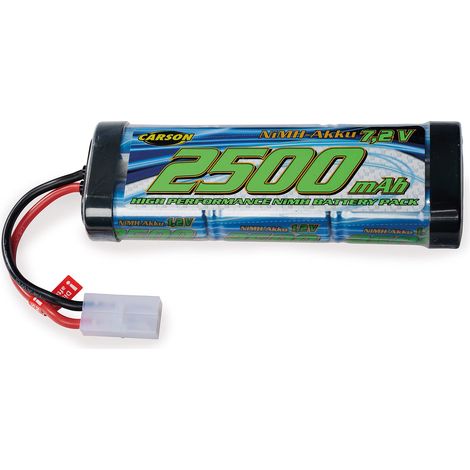 Carson 500608222 7,2V/2500mAh NiMH Race batteria TAM - ricaricabile, con connettore Tamiya, pacco batterie per auto RC, batteria di ricambio veicolo telecomandato, alta qualità, modellismo (1/3)