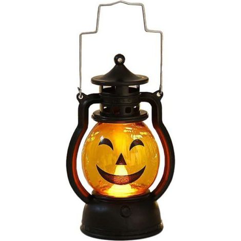 Lanterne Citrouille - LED Piles - Décoration Halloween Portable - Avec Poignée - 1 Pièce (1/3)