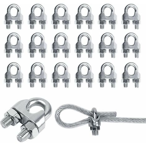 pince en serre-câble serre-câbles U pour 20 pièces M3 acier inoxydable (1/5)