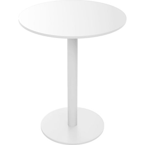 Tavolo da giardino rotondo D.60 cm in metallo - Bianco - NILY di MYLIA