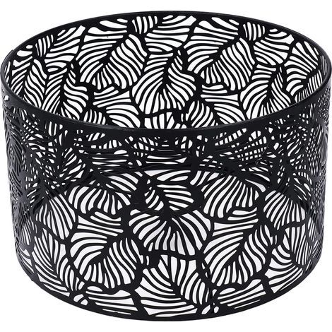 Metall-Trommellampenschirm, perforierter Lampenschirmbezug, schlichter moderner Stil, Heimdekoration für Glühbirnen (Schwarz) (1/5)