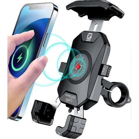 Support de téléphone pour moto, support de téléphone pour vélo, fixation au guidon avec verrouillage automatique et dégagement rapide (1/4)
