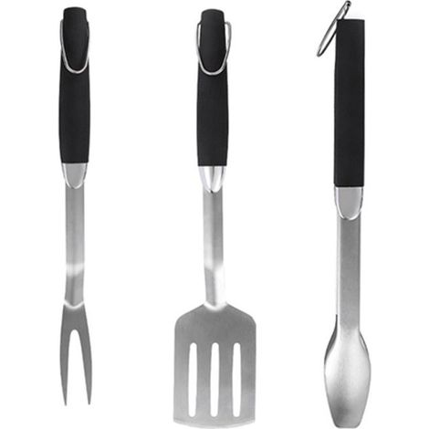 Ensemble barbecue en acier inoxydable - Fourchette à barbecue d'extérieur - Pince à barbecue multifonctionnelle - Spatule à barbecue professionnelle - Kit d'ustensiles de barbecue - Outils de barbecue (1/5)