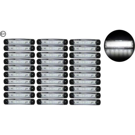 30 Stück E13 LED-Positionsleuchten, 24 V, weiß, zugelassen für Anhänger und Wohnwagen (1/4)
