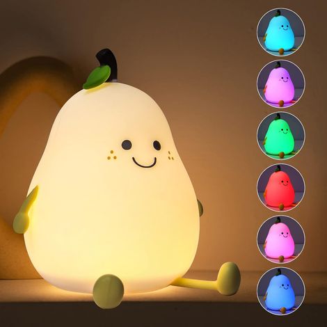 Veilleuse tactile pour enfant, silicone 7 couleurs dimmable avec minuterie, cadeau idéal pour chambre et décoration (1/5)