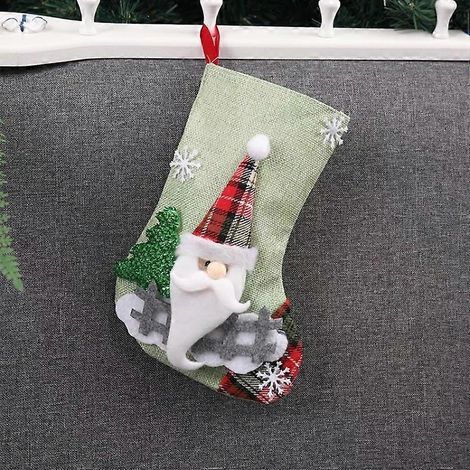Chaussettes de Noël - Lot de 3 sacs cadeaux moyens pour la décoration des fêtes - (1/5)