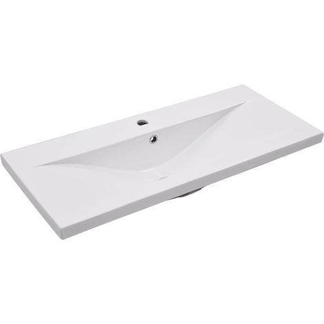 Lavabo encastré 91 x 39,5 x 18,5 cm Céramique Blanc (1/5)