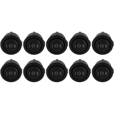 Amico Lot de 10 interrupteurs à bascule ronds 3 positions ON/OFF/ON SPDT pour bateaux, 6 A/250 V 10 A/125 V AC js (1/5)