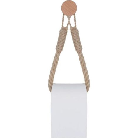 Porte-rouleau de papier toilette vintage en corde de chanvre pour salle de bain (style C) (1/5)