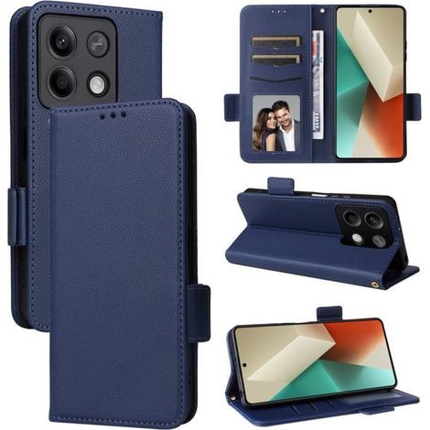 Etui - Xiaomi - Redmi Note 13 5G - Housse en PU Cuir - Protection intégrale - Navy Blue (1/4)