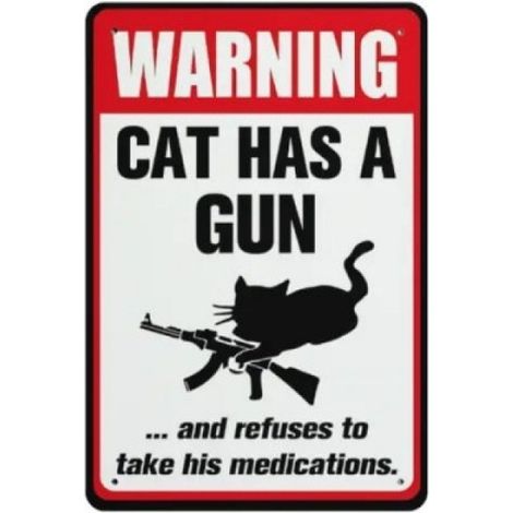 Quirky, cute, practical cat and dog funny warning signs, home decorations, fun hanging ornaments, funny cat warning signs -