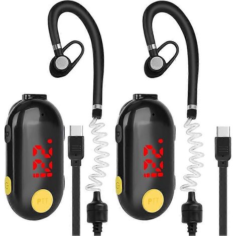 Set aus 2 Mini-Walkie-Talkies mit Ohrhörern, tragbarem FM-Transceiver, Zwei-Wege-Funkgerät für Sicherheitsdienste, Restaurants und Supermärkte. (1/5)